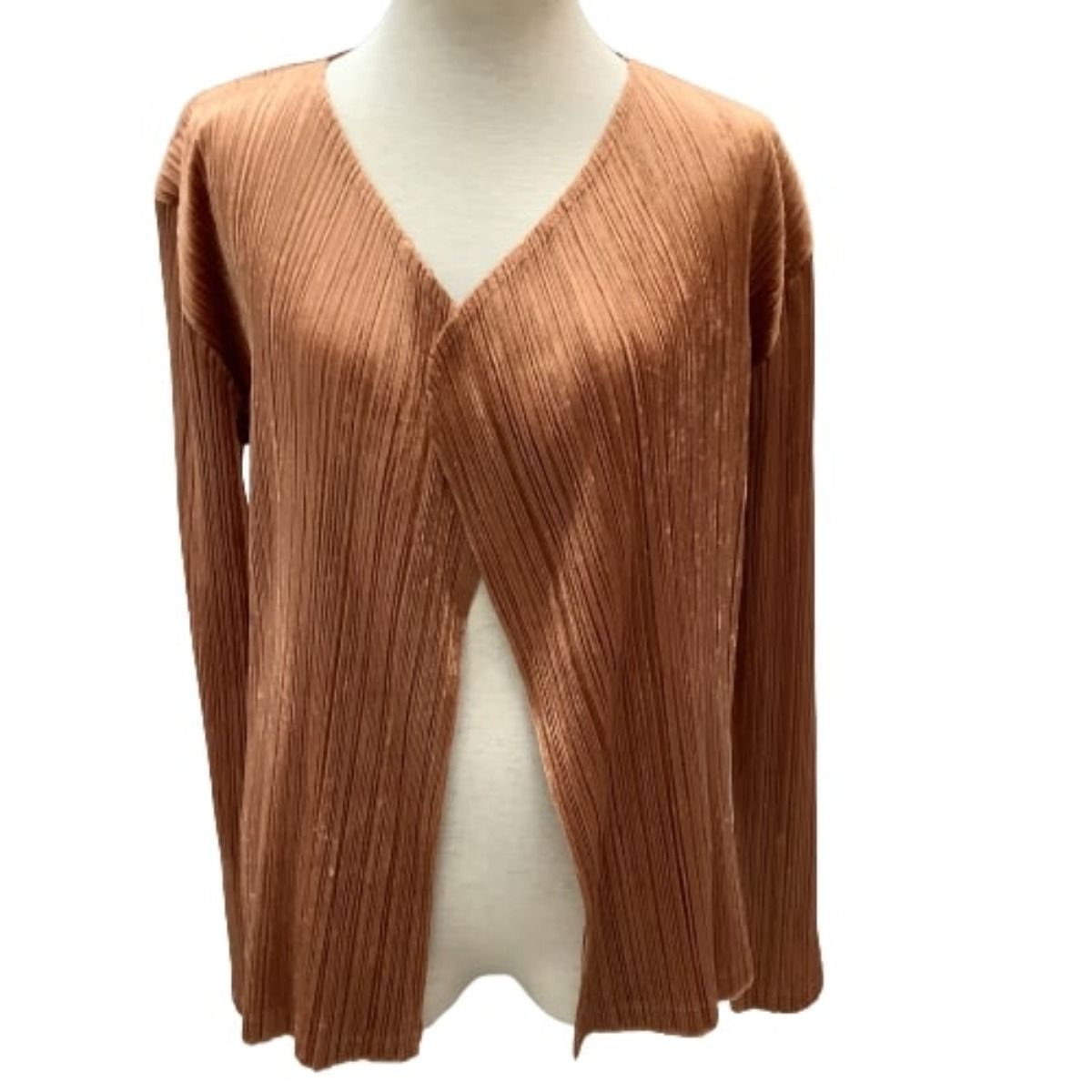 PLEATS PLEASE イッセイミヤケ ボレロ カーディガン シアーブラウン ♪♪ISSEY MIYAKE イッセイミヤケ PLEATS PLEASE カーディガン
