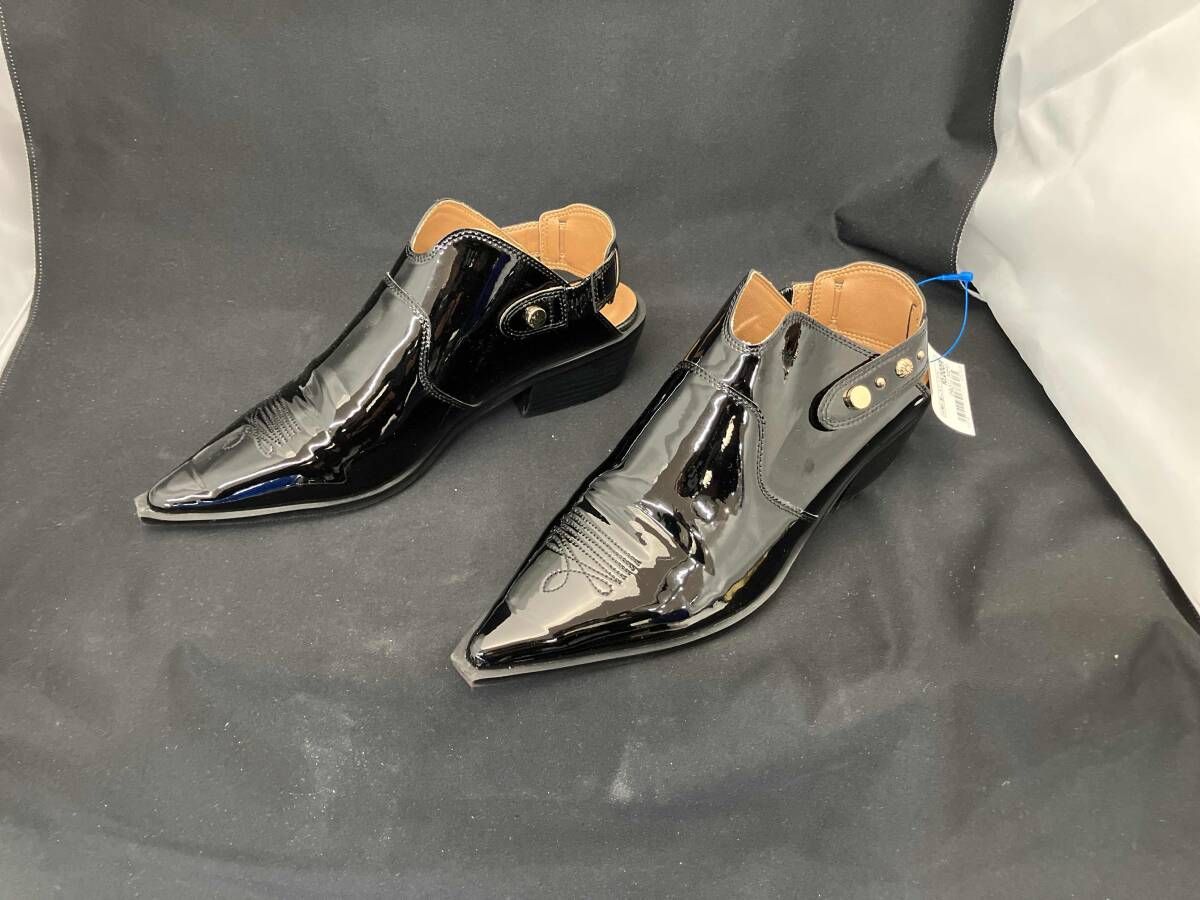 Au bannister オゥバニスター サンダル 晴雨兼用ウエスタンミュールサンダル 24.5cm ブラック54485021550