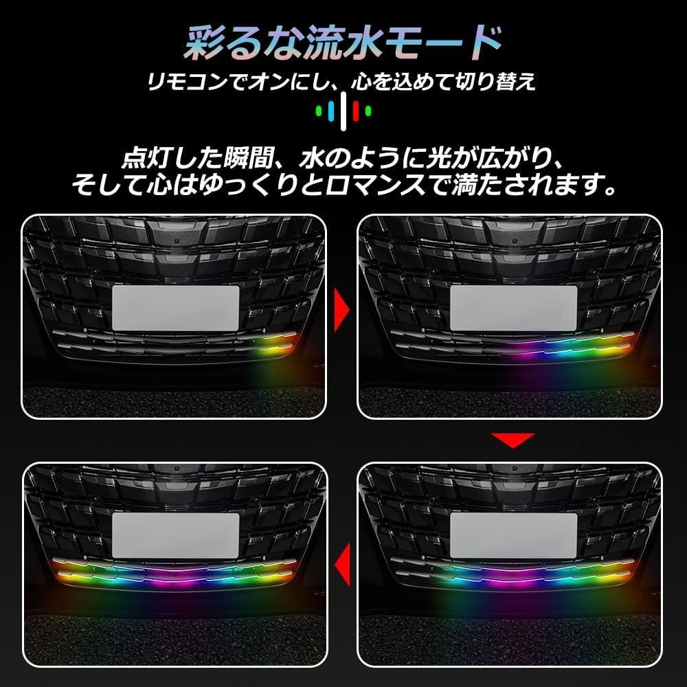 アルファード 40系 LEDバンパーグリルカバー フロントグリル ガーニッシュ スポイラー カバー ステンレス+ABS製 ブルー点灯 ドレスアップ  カスタムパーツ カーアクセサリー 外装 外装パーツ 車種専用設計 2PCS