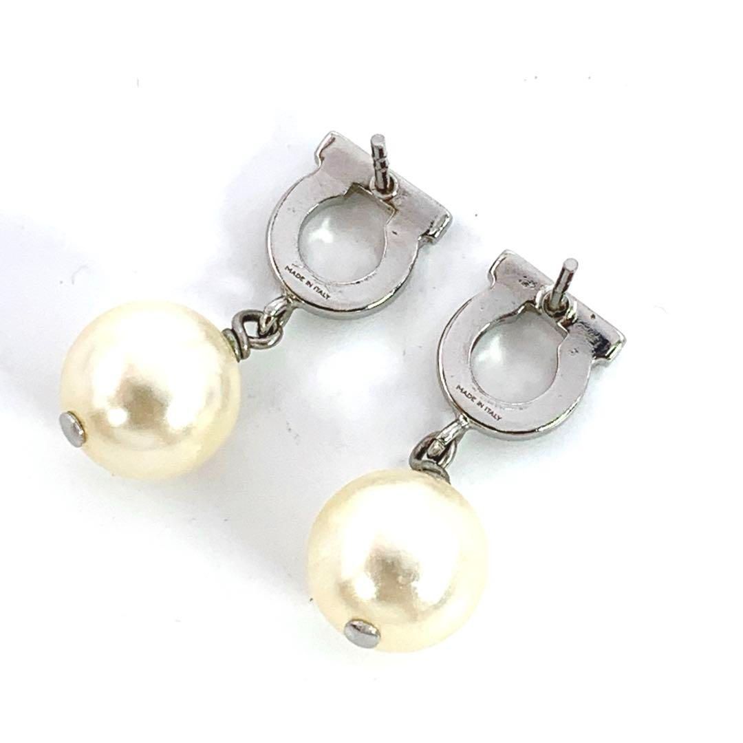 Ferragamo フェラガモ ガンチーニ ピアス シルバー ラインストーン