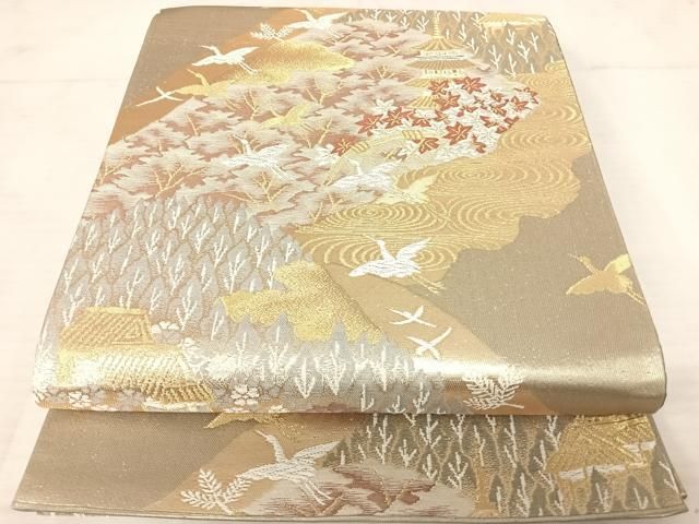 すずらん♦︎袋帯◆正絹◆古典柄♦︎金色♦︎金糸♦︎箔♦︎安土桃山時代の役者舞 すずらん♦︎袋帯◇正絹◇古典柄♦︎金色♦︎金糸♦︎箔♦︎安土