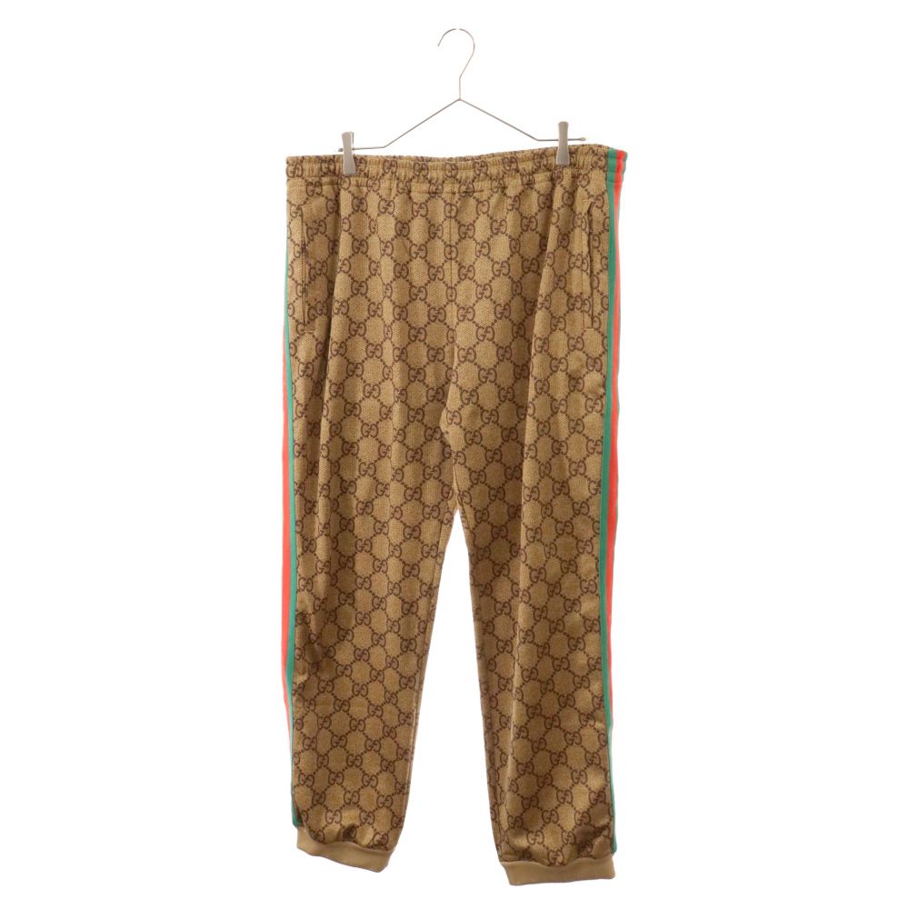 GUCCI (グッチ) 18AW GG Technical Jersey Track Pants GG総柄テクニカルジャージトラックパンツ 523489 X9V35 ブラウン