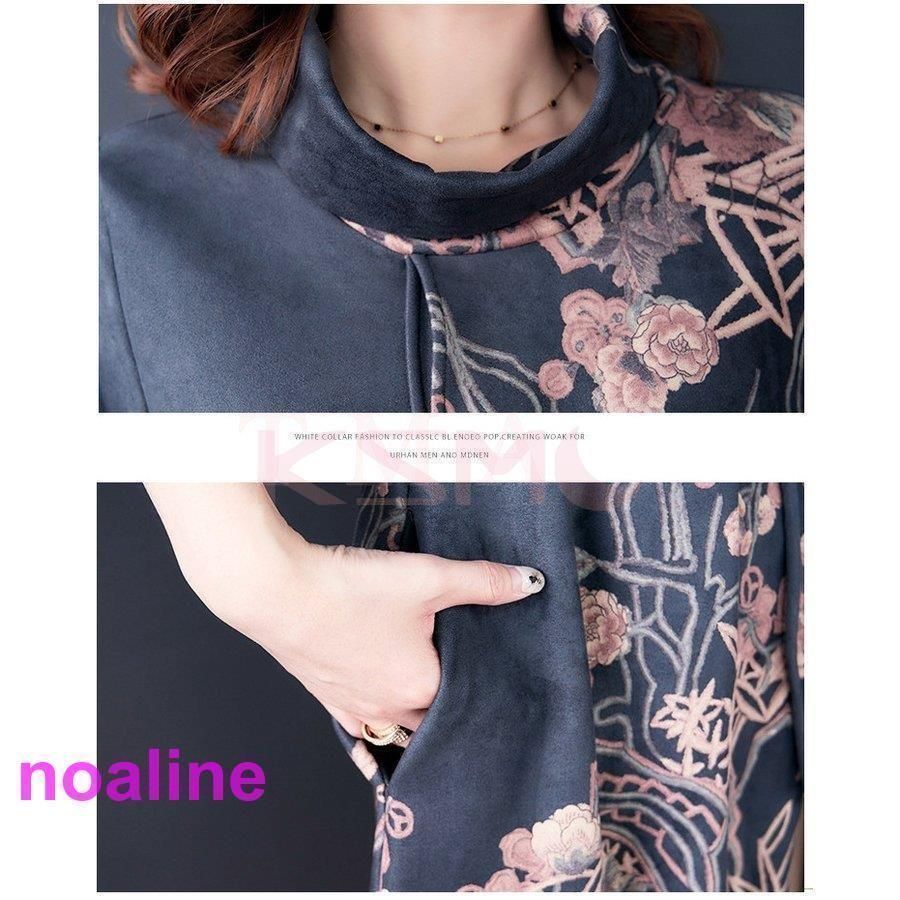 ワンピース レディース オシャレ 大きいサイズ 40代50代 体型カバー 春 花柄 フォーマル レトロ 呼ばれ 結婚式 二次会