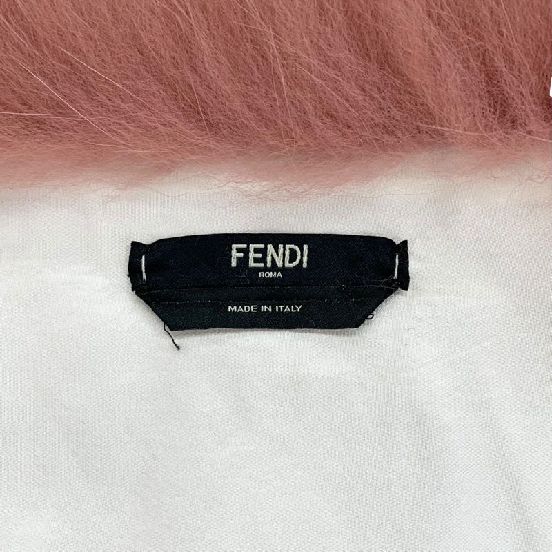 フェンディ FENDI ファー レザー ピンク レッド ロゴ ベルト
