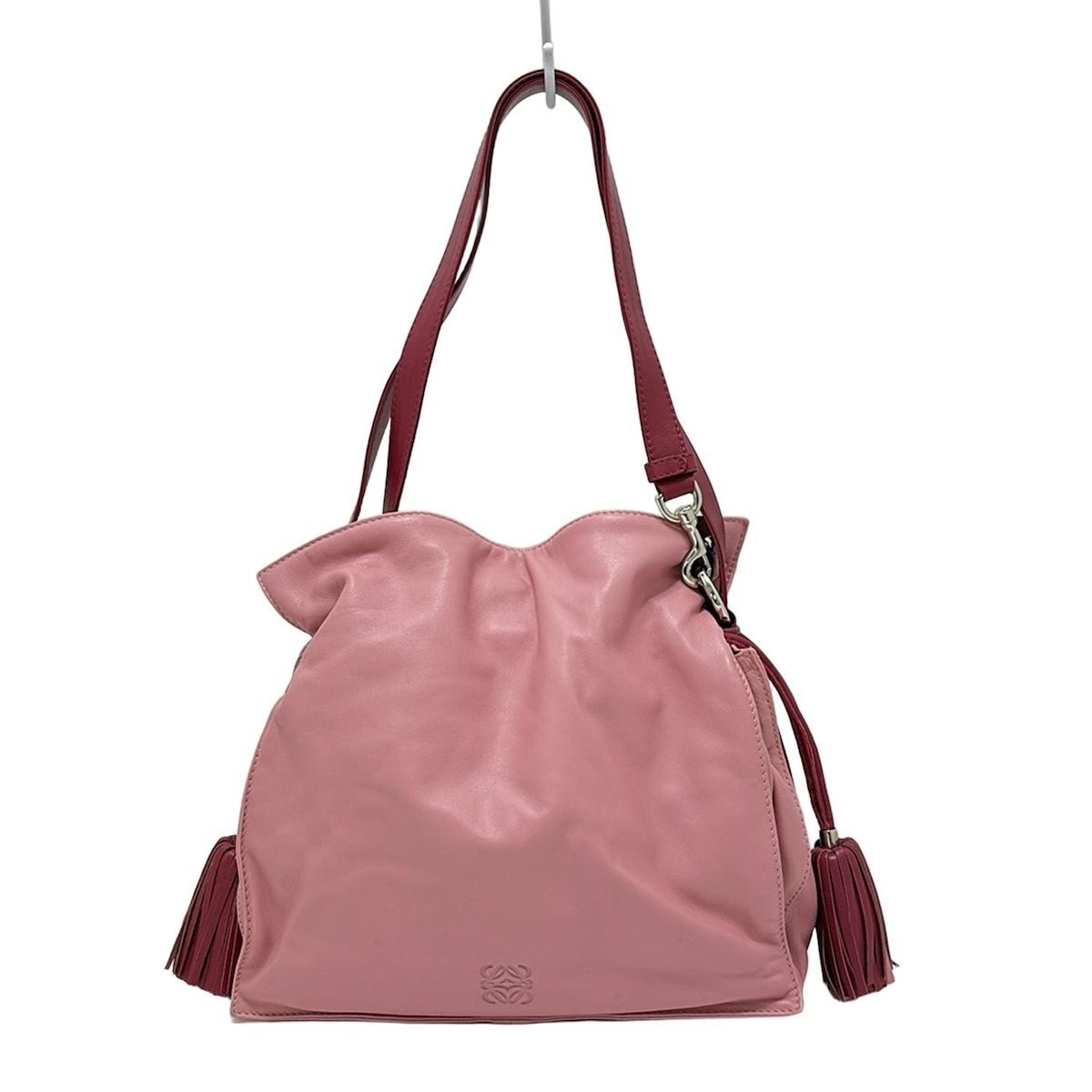 LOEWE(ロエベ) ショルダーバッグ美品 フラメンコ ピンク×ボルドー 斜  