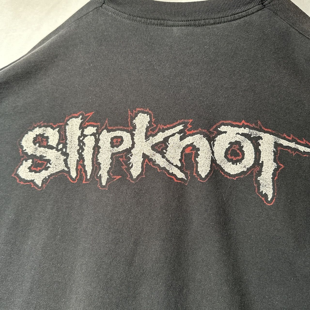 Slipknot 両面 プリント バンドT バンT ロックT 音楽 ダメージ くすみ