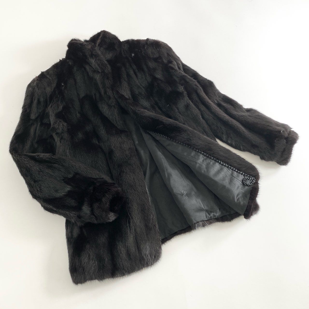 23d24 最高級 ダークミンク 毛皮コート ミンクコート 11号 ブラック系