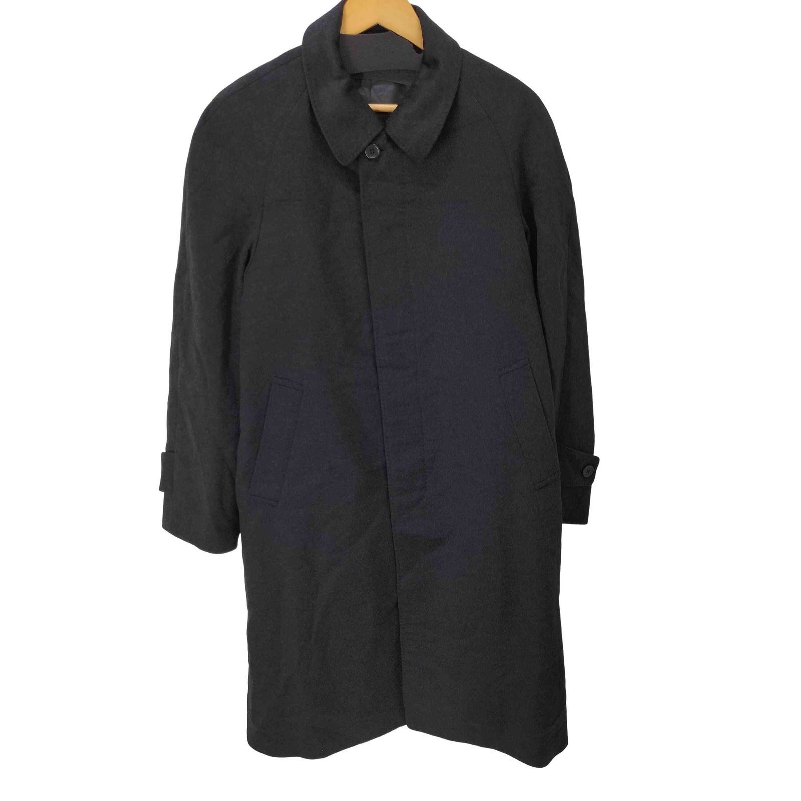 ユーズドフルギ USED古着 カシミヤ100% 比翼ステンカラーコート メンズ