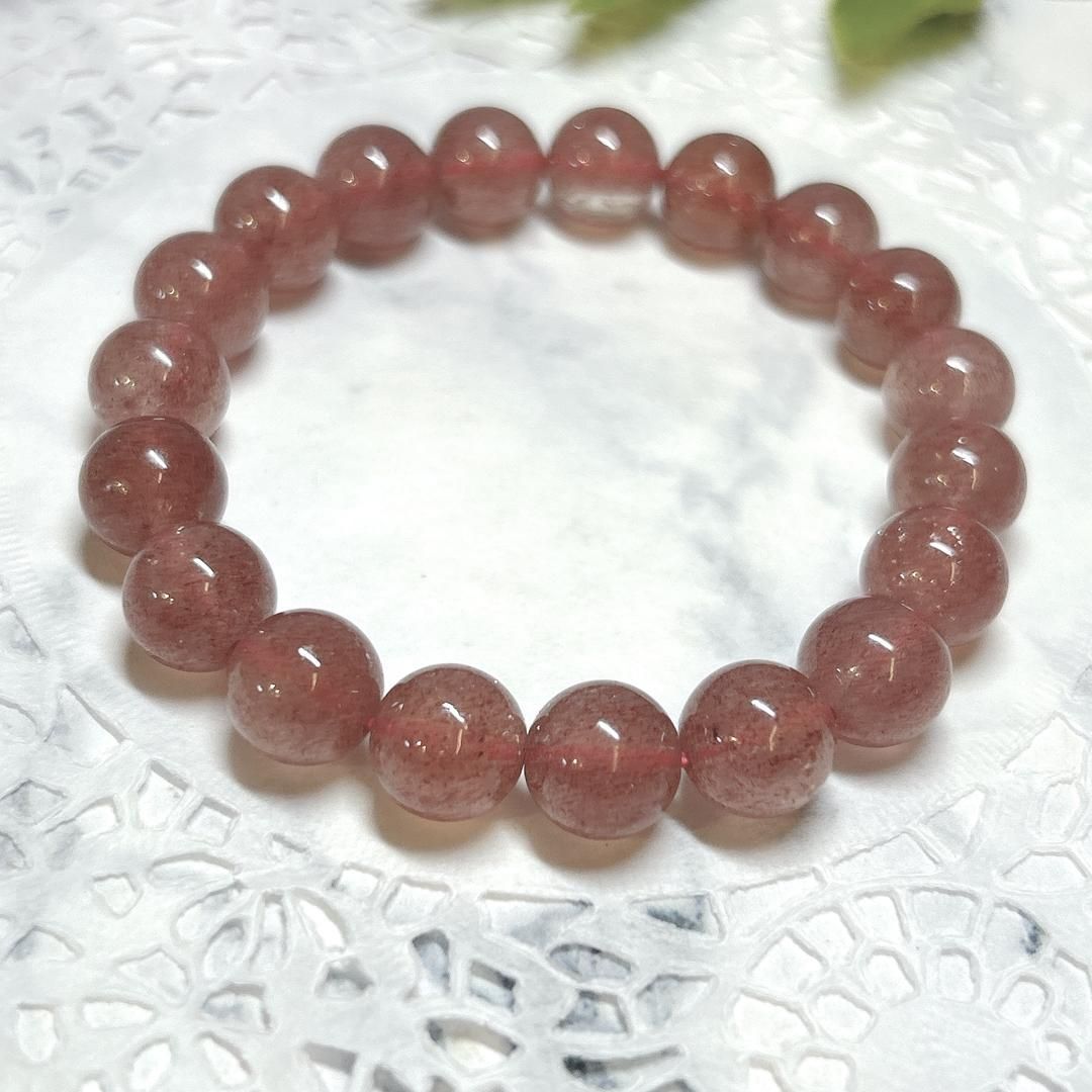 ストロベリークォーツ＊10㎜＊ロシア産＊ブレスレット＊Strawberry Quartz