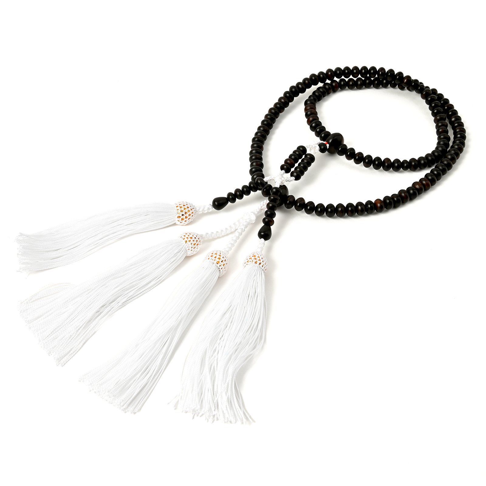 念珠 数珠 真言宗 請来型 艶消し 尺三平 頭房 (白色) 桐箱入り 共