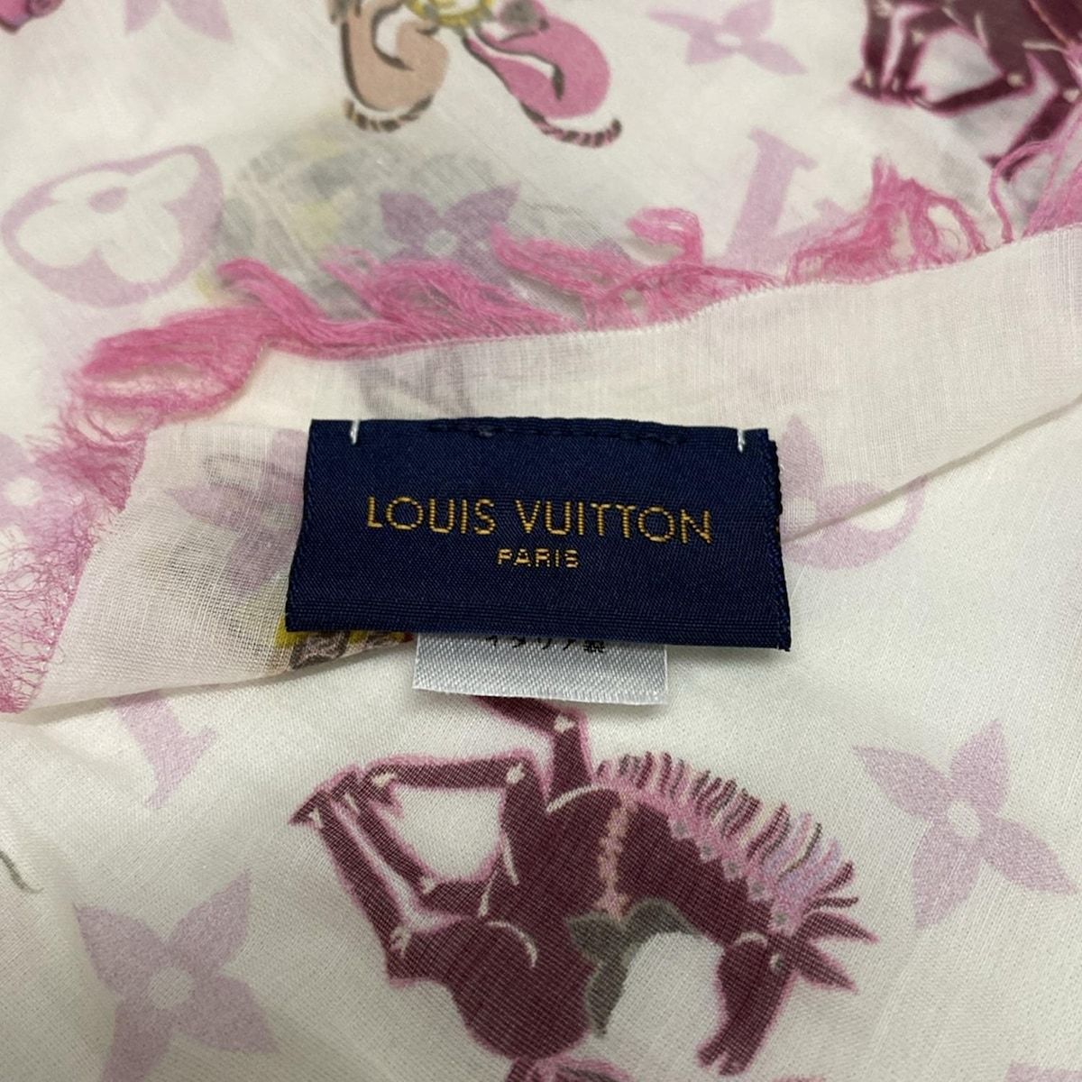 LOUIS VUITTON ルイヴィトン ストール ショール エトールスーパースティション M71809 ブロン コットン シルク
