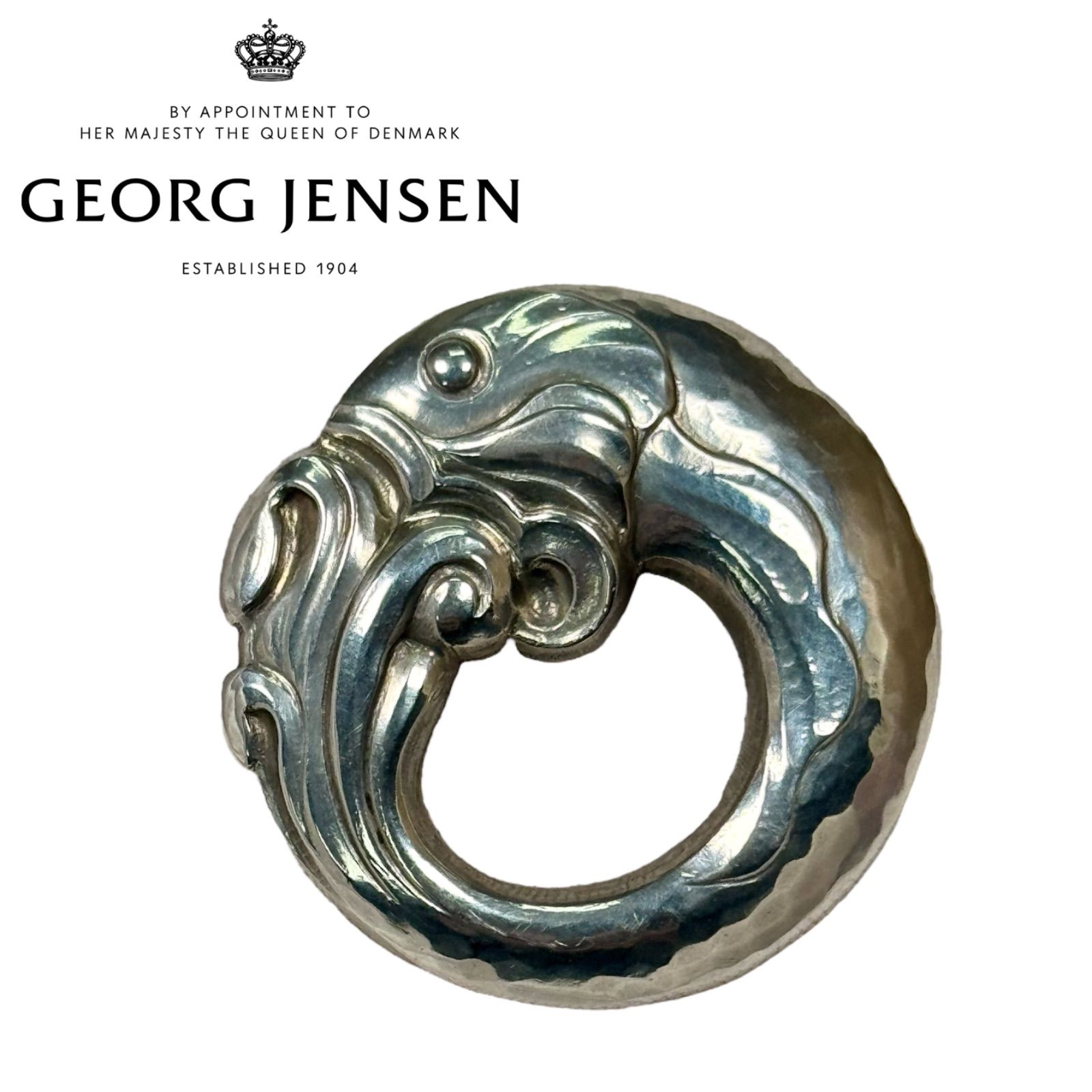 美品】 Georg Jensen ジョージジェンセン ピンブローチ 魚モチーフ シルバー - メルカリ