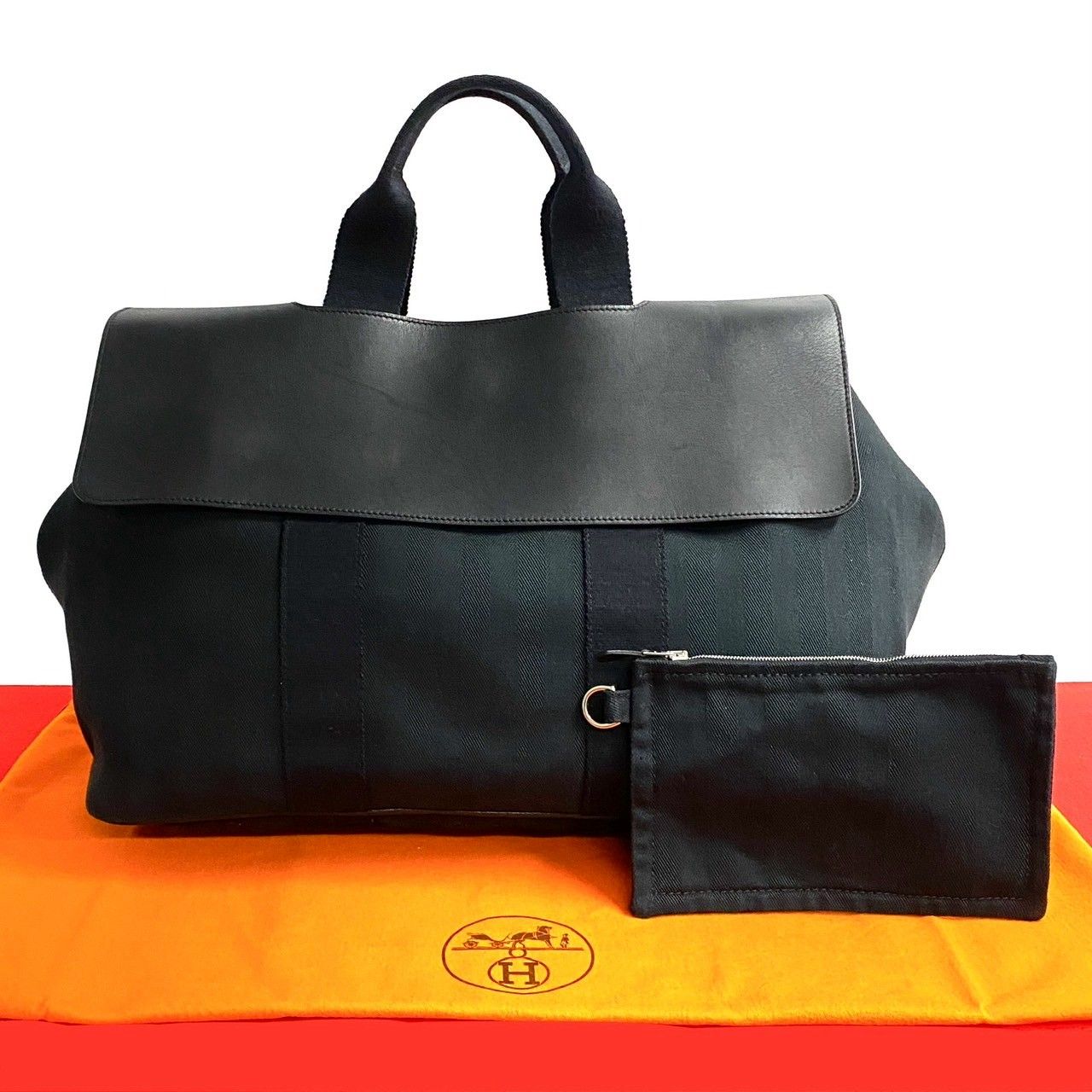 極美品！Hermes　エルメス　ヴァルパライソMM　ハンドバッグ　ブラック　袋付 極美品！HermesエルメスヴァルパライソMMハンドバッグブラック袋付