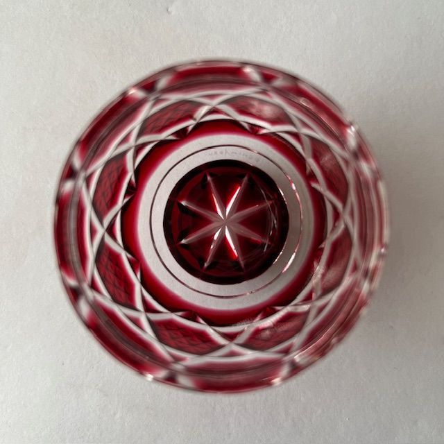 切子猪口 色被せガラス④