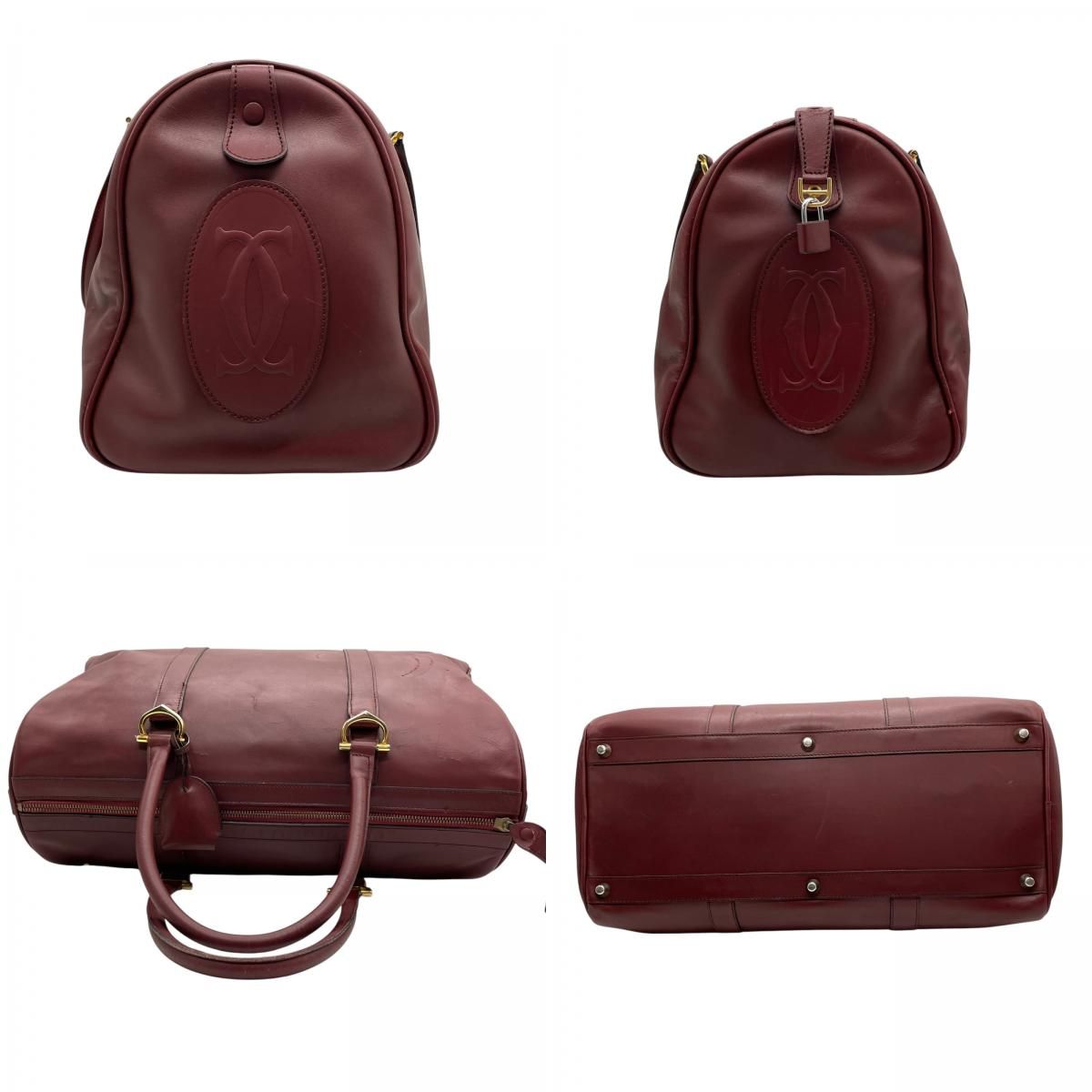 素敵でユニークな Cartier カルティエ ボルドー ボストンバッグ マストライン バッグ