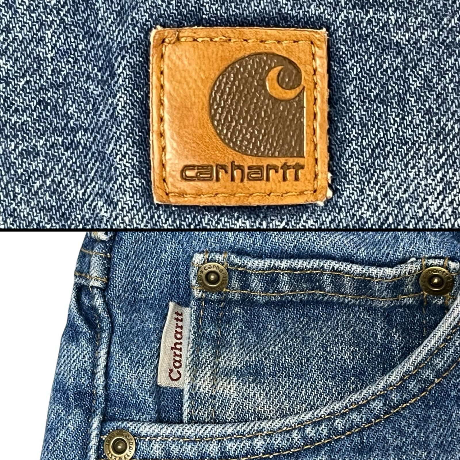 Carhartt (カーハート) デニムパンツ 裏地チェック柄 コットン100