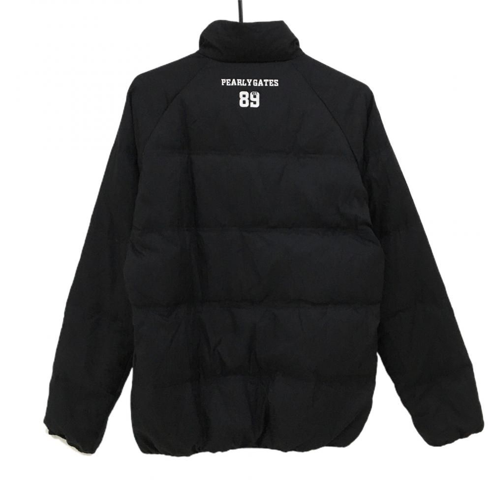 パーリーゲイツ ダウンジャケット 黒×白 織生地 ロゴ刺しゅう メンズ 5