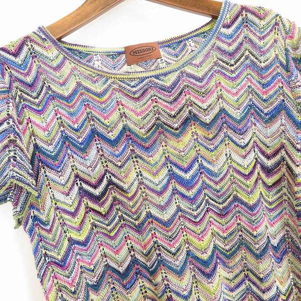 s ミッソーニ MISSONI 半袖 ニット セーター カットソー 麻混