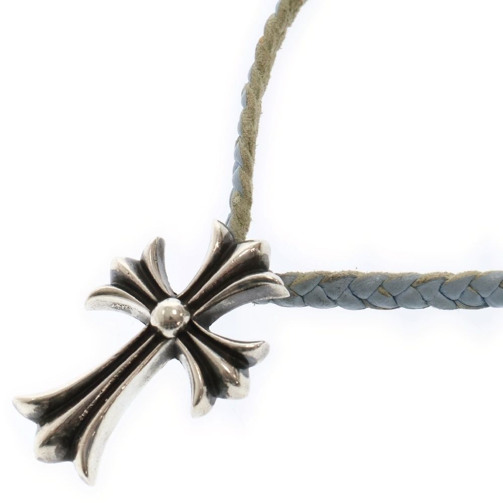 CHROME HEARTS クロムハーツ CH CRS SMLスモールCHクロス BC ボロチップブレイド ネックレス シルバー|ブルー