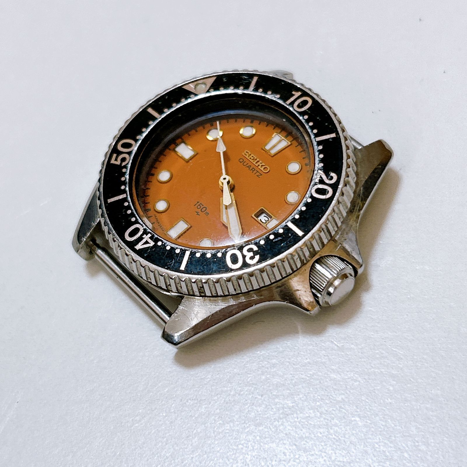 SEIKO セイコー 2625-0010 150m ダイバーズウォッチ クォーツ 腕時計 オレンジ文字盤 不動品 管理番号KKVHARA24