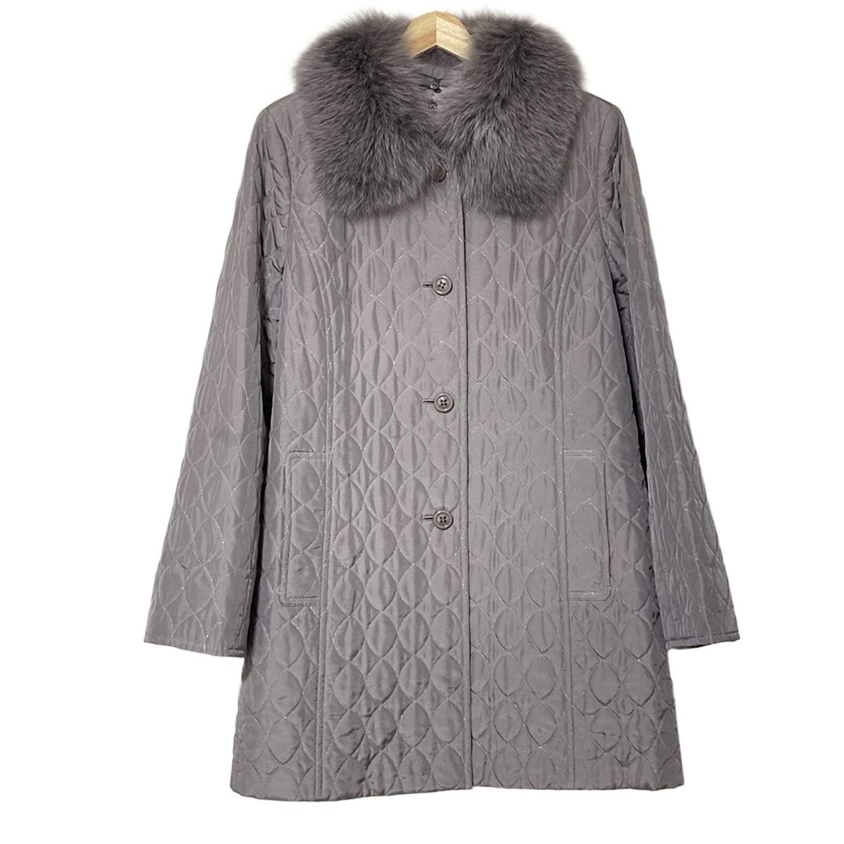 LEONARD レオナール コート サイズ11AR M レディース - ライトパープル 長袖|フォックス|中綿|ファー取り外し可|冬