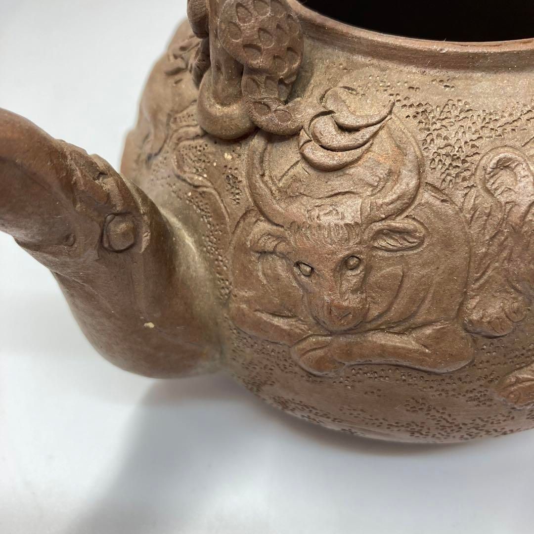 極上手　萬古焼　十二支急須　横幅約14.5㎝　東Y5-1215☆2Fトコチ 極上手 萬古焼 十二支急須 横幅約14.5㎝ 東Y5-1215☆2Fトコチ