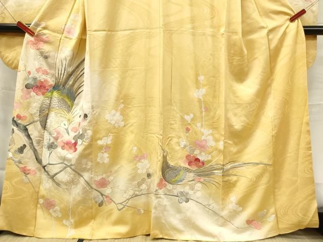 平和屋着物□豪華振袖 刺繍 尾長鳥 枝梅 暈し染め 金銀糸 正絹 平和屋着物□豪華振袖 刺繍 尾長鳥 枝梅 暈し染め 金銀糸 正絹