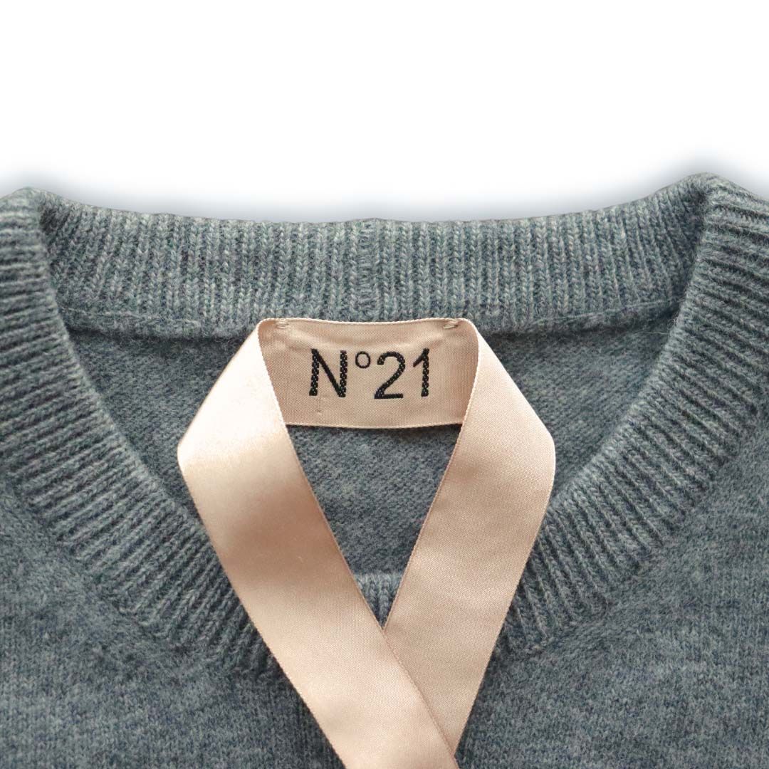 N°21 ヌメロ ヴェントゥーノ ロゴ 長袖 ニット セーター クルーネック  