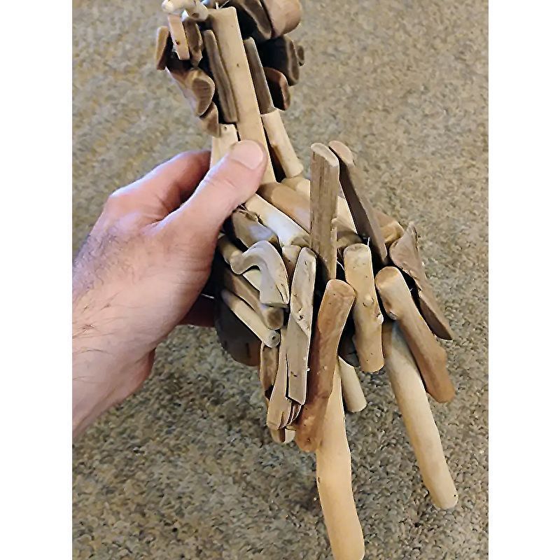 新品・未使用】 置物 ウッドクラフト 鹿 シカ トナカイ オブジェ