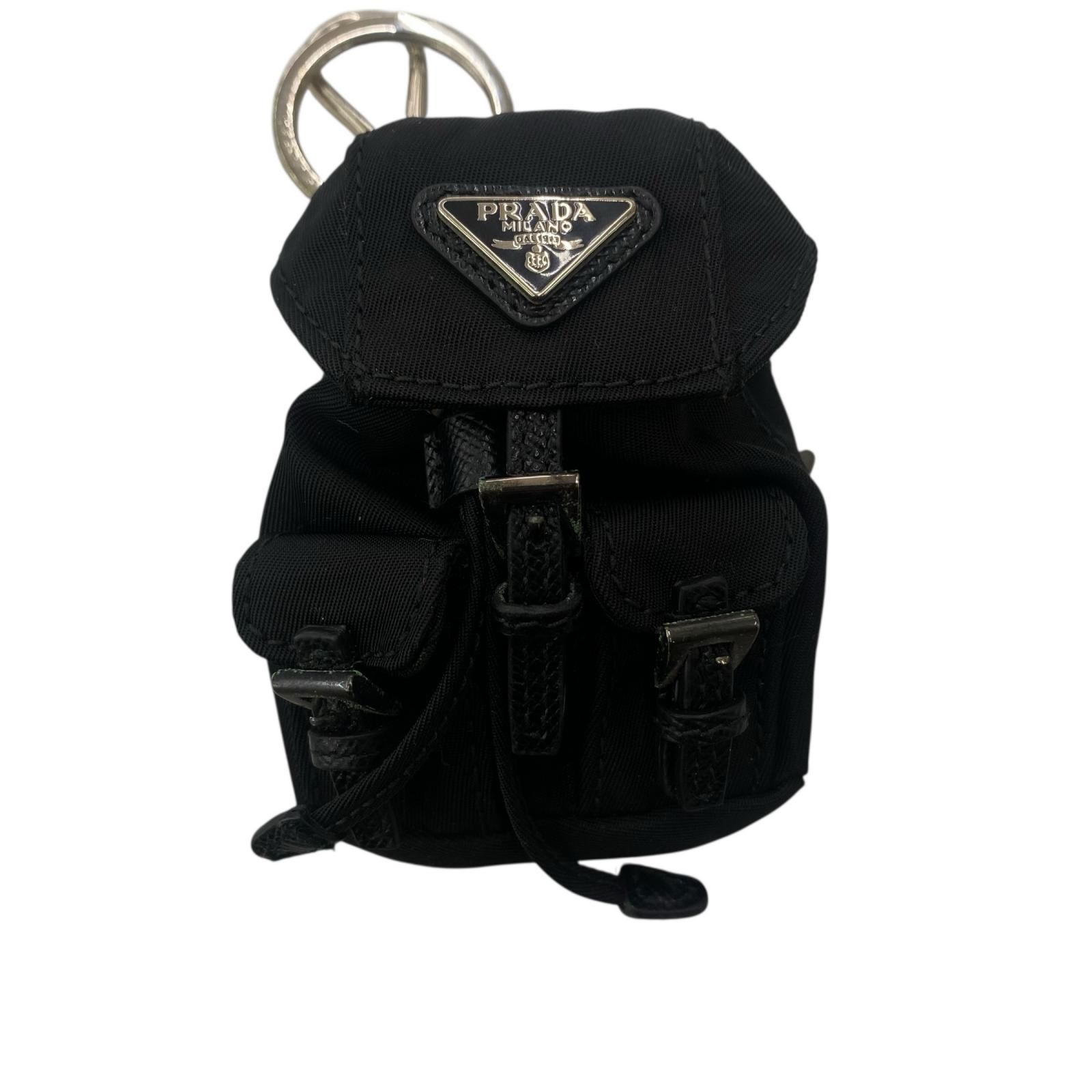 186005 PRADA プラダ リュック型 キーホルダー バッグチャーム 1ARD55 ブラック