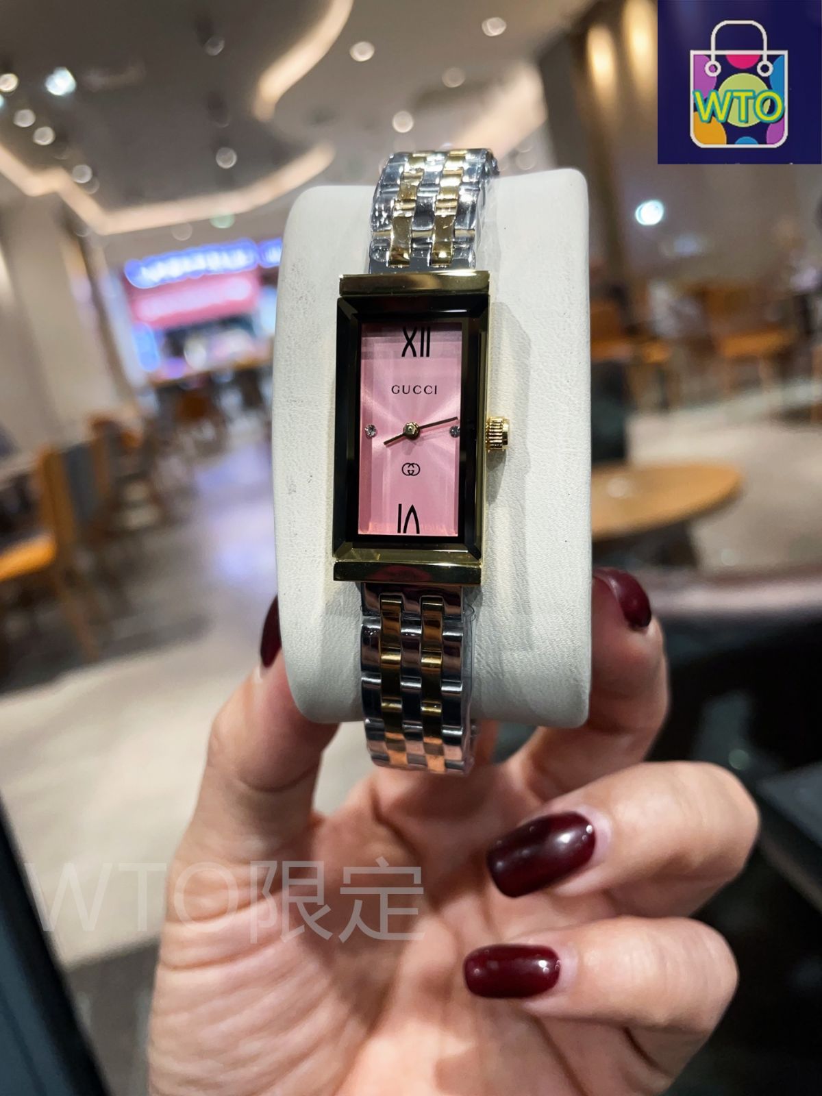 GUCCI スイス製 長方形ケース 時計　稼働品 今日特価】Gucci グッチ ジーフレーム シリーズ エレガントな