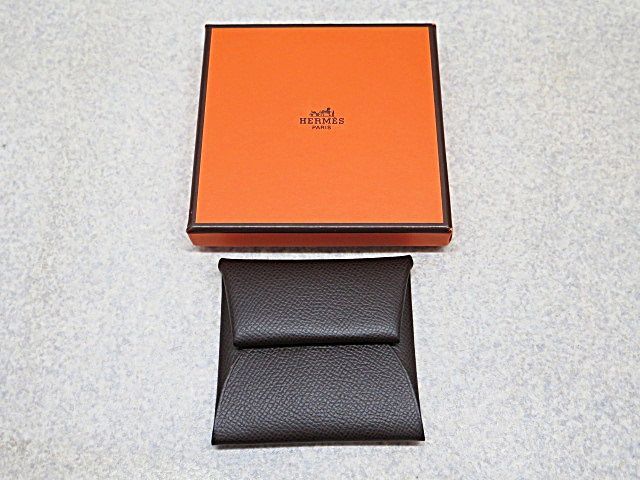 HERMES エルメス バスティア ヴォーエプソン ダークブラウン コインケース