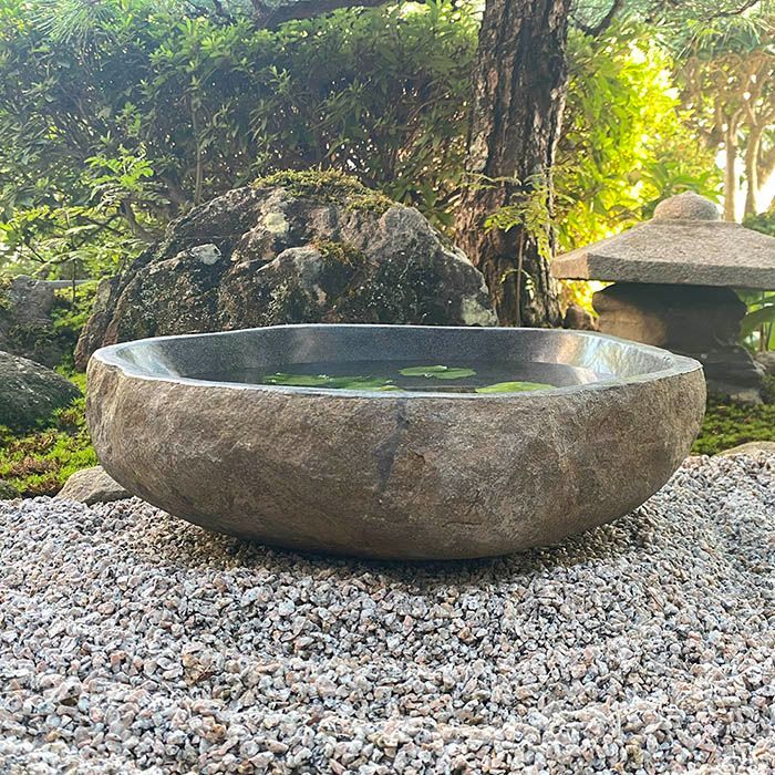 Amazon｜つくばい 手水鉢 石 睡蓮鉢 大型 おしゃれ 水鉢 メダカ