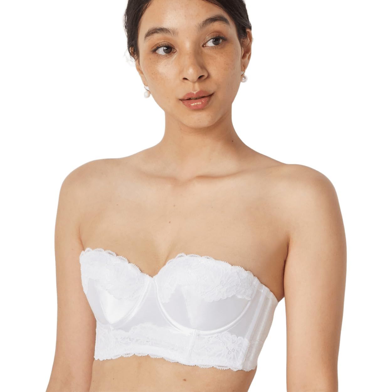 アモスタイル AMOSTYLE ブライダルインナー ロングブラジャー ウエディング 0003 ホワイト D65サイズ