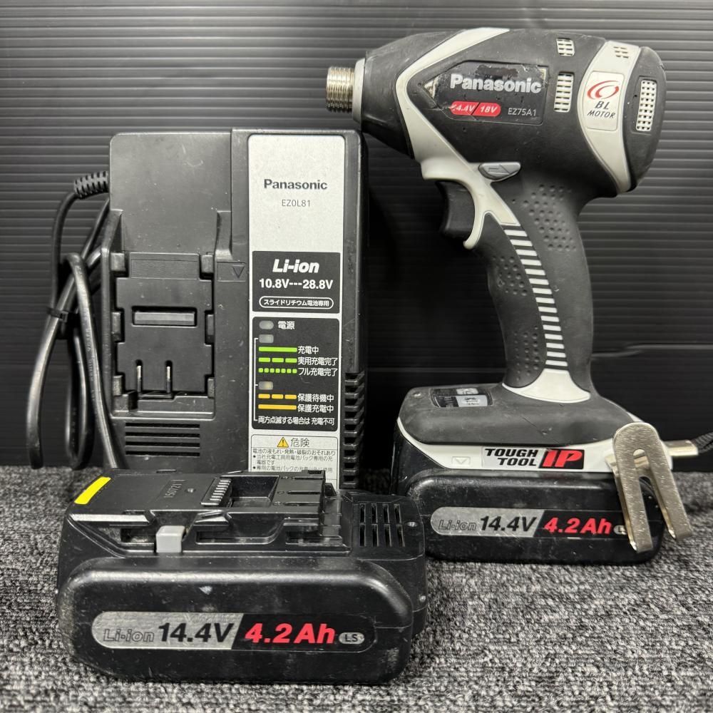 Panasonic EZ75A1 14.4V充電式インパクトドライバ バッテリ2個 充電器付 202