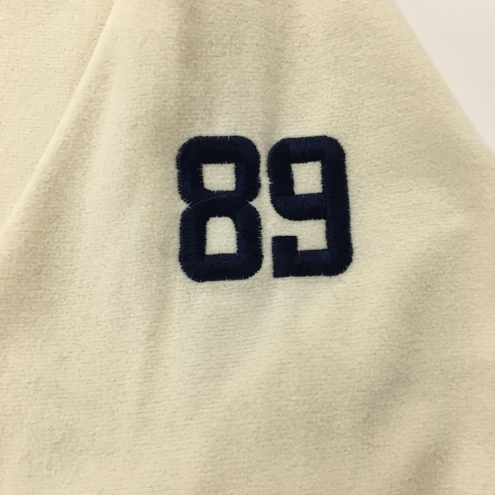 パーリーゲイツ 長袖ハイネックシャツ 白×ネイビー ハーフジップ