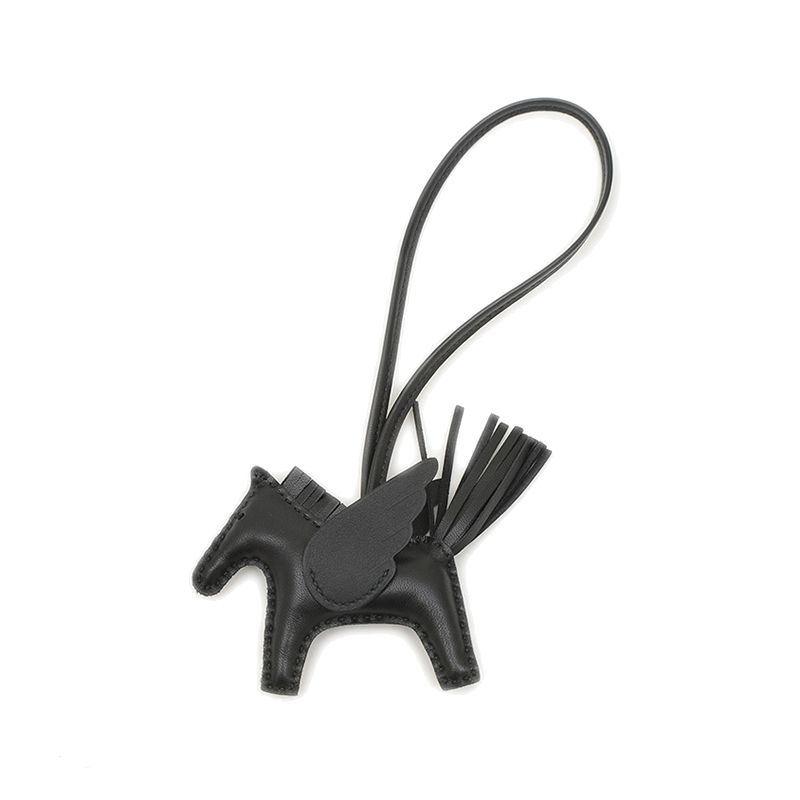 エルメス ロデオ ペガサスPM バッグチャーム ソーブラック K刻印