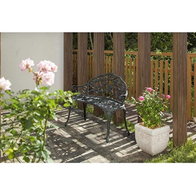 タカショー Takasho 庭家具 ローズガーデンベンチ 青銅色 TGF-13-01GSN ベンチ 花台 お庭 テラス HRDEVELOPMENT_JP