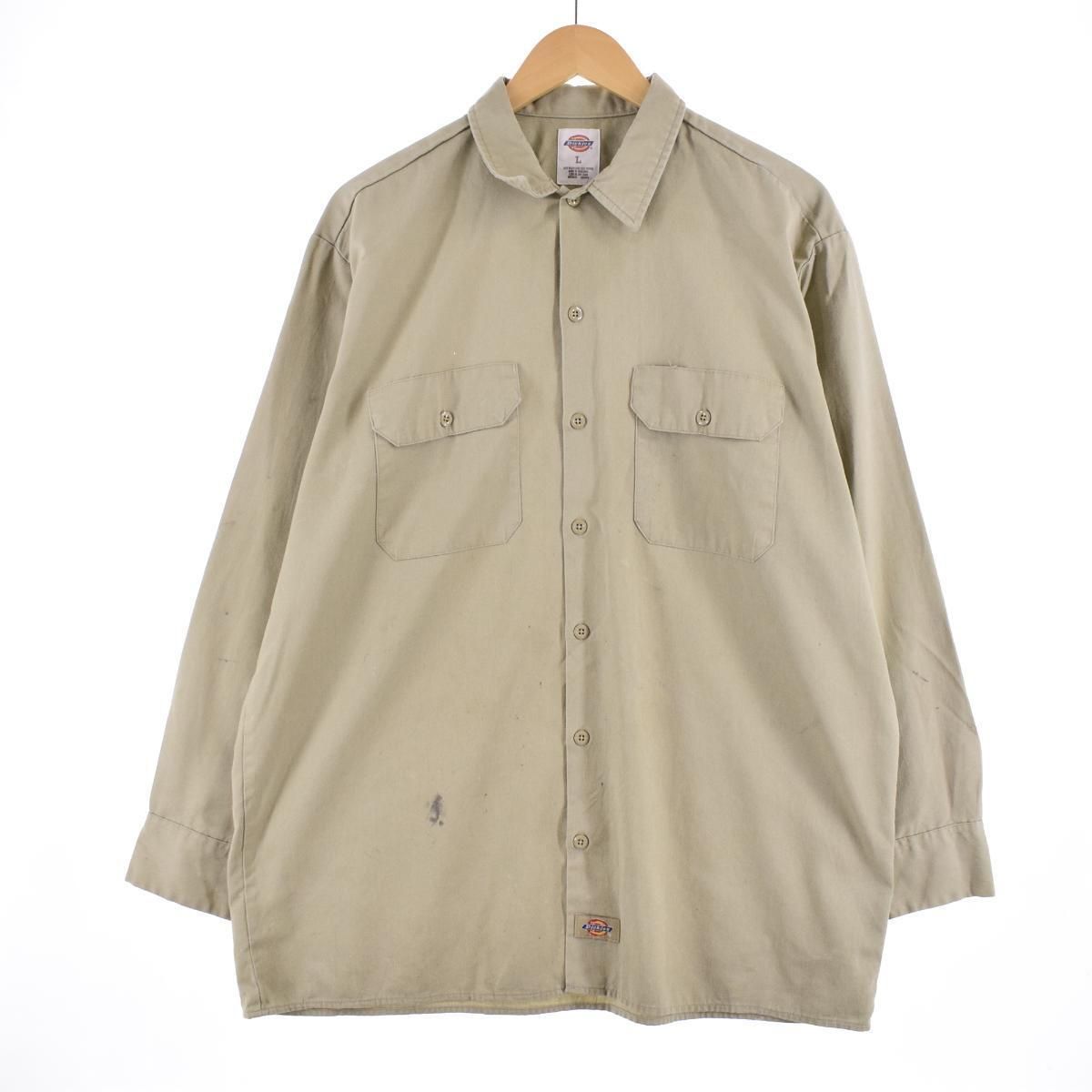 古着 ディッキーズ Dickies 長袖 ワークシャツ メンズXL/eaa316449