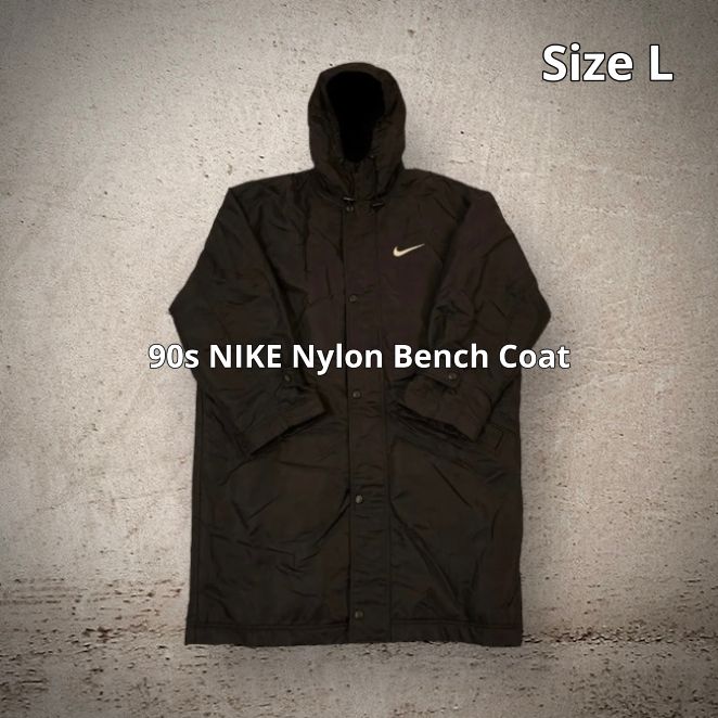 90s NIKE Nylon Bench Coat ナイキ ベンチコート 銀タグ 背面