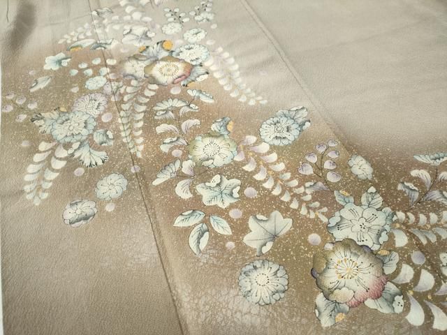 平和屋着物○訪問着 手描き 辻が花 暈し染め 金彩 鬼しぼ縮緬 正絹
