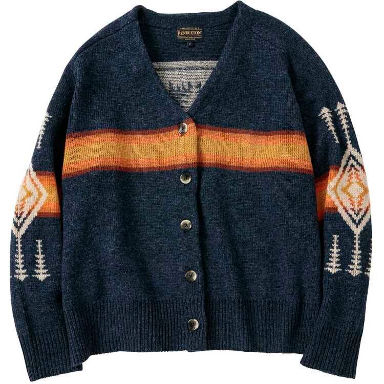 ペンドルトン ワイドカーディガン(レディース) ネイビー(HARDING) フリー #19801879-067 WIDE CARDIGAN  (WOMENS) PENDLETON 新品 未使用