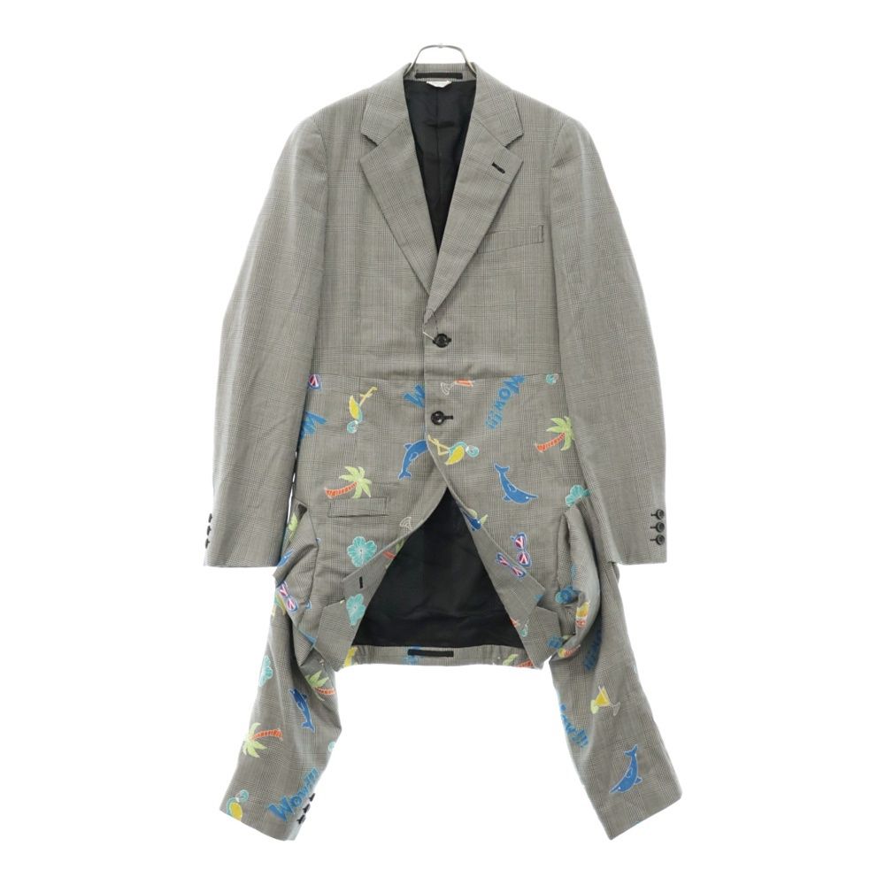 COMME des GARCONS HOMME PLUS コムデギャルソンオムプリュス 24SS CHECK EMBROYDERY DOCKING JACKET PM-J003-051-1-2 チェック エンブロイダリー ドッキングテーラードジャケット COMME des GARCONS HOMME PLUS (コムデギャルソンオムプリュス) 24SS