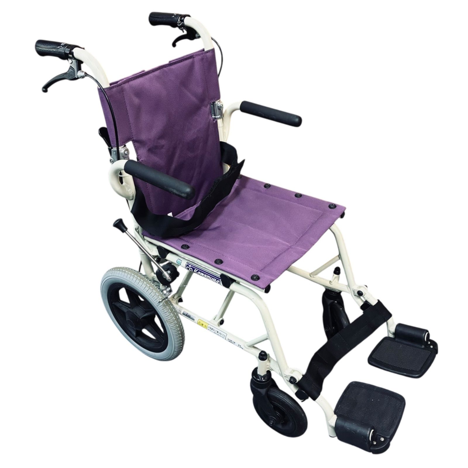 カワムラサイクル KA6 旅ぐるま 介助用車椅子 軽量 車椅子 パープル 折りたたみ 軽量 コンパクト 介助用 ブレーキ付き ノーパンクタイヤ 移動 外出 通院 旅行に最適