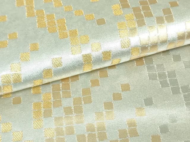 平和屋着物○西陣 長嶋成織物 ながしま帯 六通柄袋帯 瀞銀錦 流曲 金  