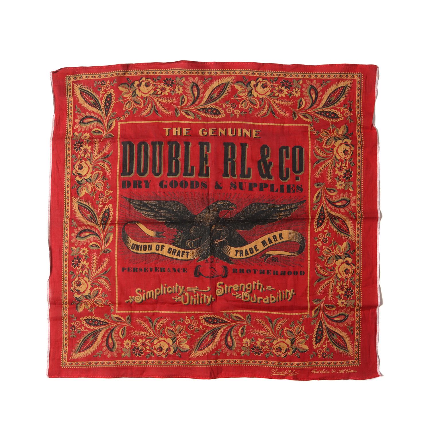 美品 RRL ダブルアールエル イーグル デザイン バンダナ RED EAGLE BANDANA レッド ラルフローレン ブランド アイテム 小物【メンズ】
