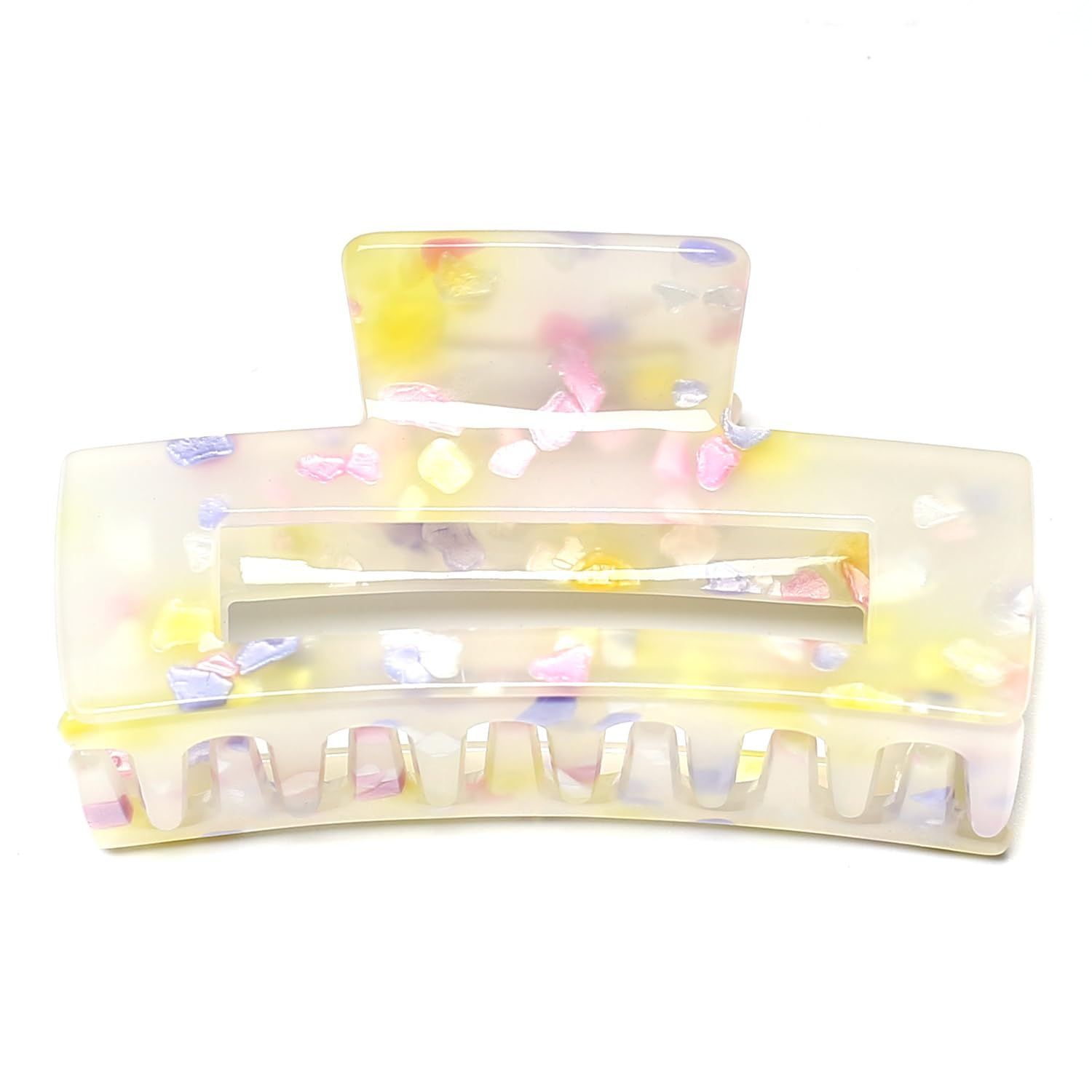  レディース 韓国 1本 7 4 cm おしゃれ ヘア 大人 強力 バンズクリップ 黄色い Yellow クリップ 髪留め ヘアクリップ イエロー 中くらい QinGoo クリップ クリップ 輪ゴム