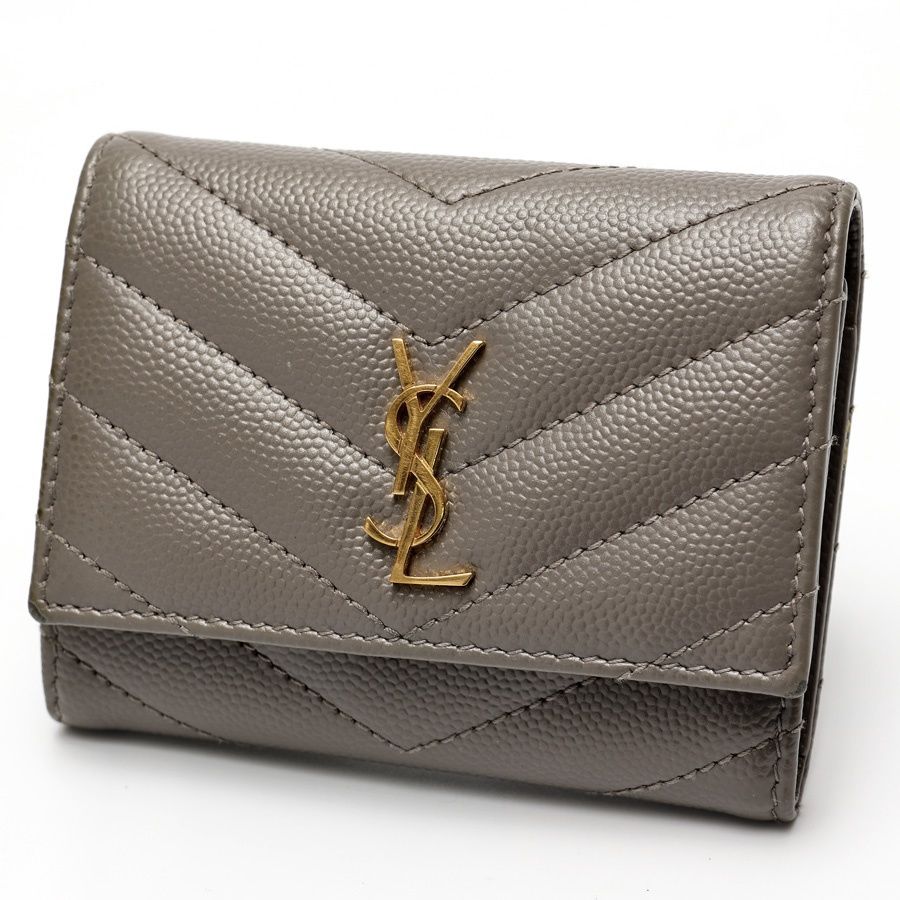 サンローラン | SAINT LAURENT カサンドラ キーケース 682210 グレイン ド プードル エンボスレザー グレー 商品番号 S-158131