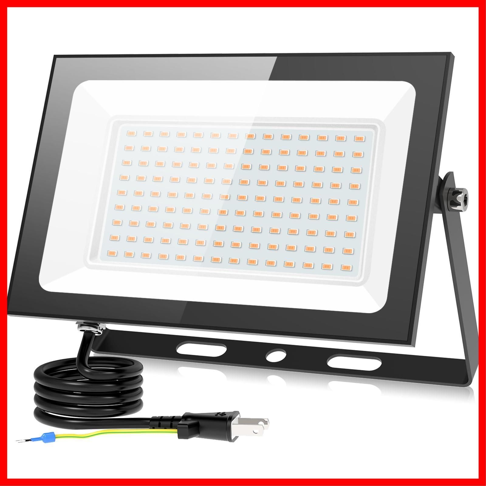 特価商品】100W led 投光器 15000LM 電球色 極薄型 100v 灯光器 特価商品】100W led 投光器 15000LM 電球色 極薄型 100v 灯光器
