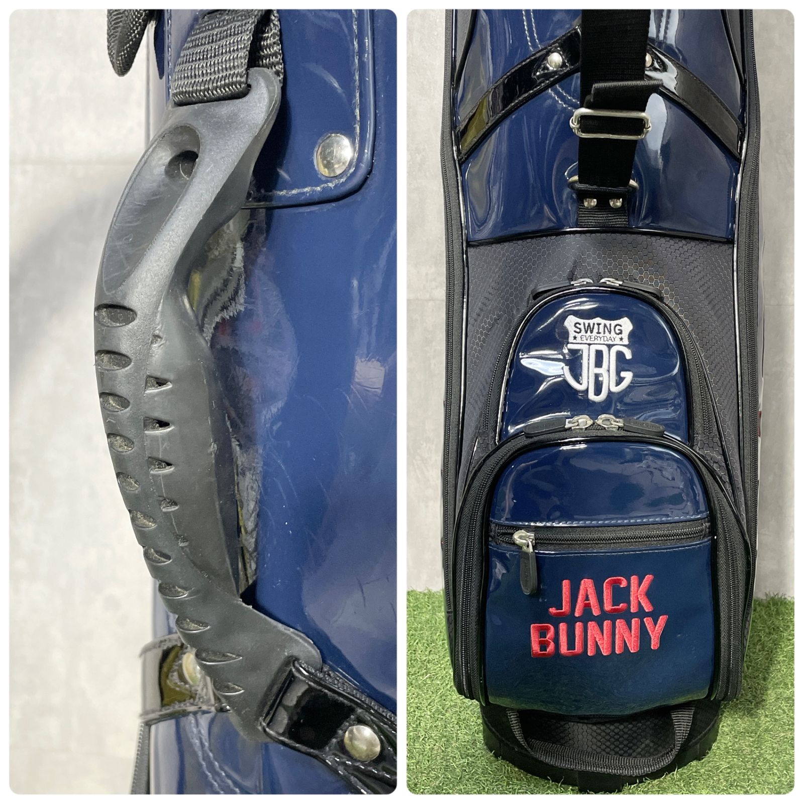 JACK BUNNY!! - JACKBUNNY ジャックバニー キャディバッグ ゴルフバッグ 大人気モデル ネイビー 送料無料 9型 約3.6kg 47インチ 6分割 JACKBUNNY ジャックバニー キャディバッグ ゴルフバッグ 大人気
